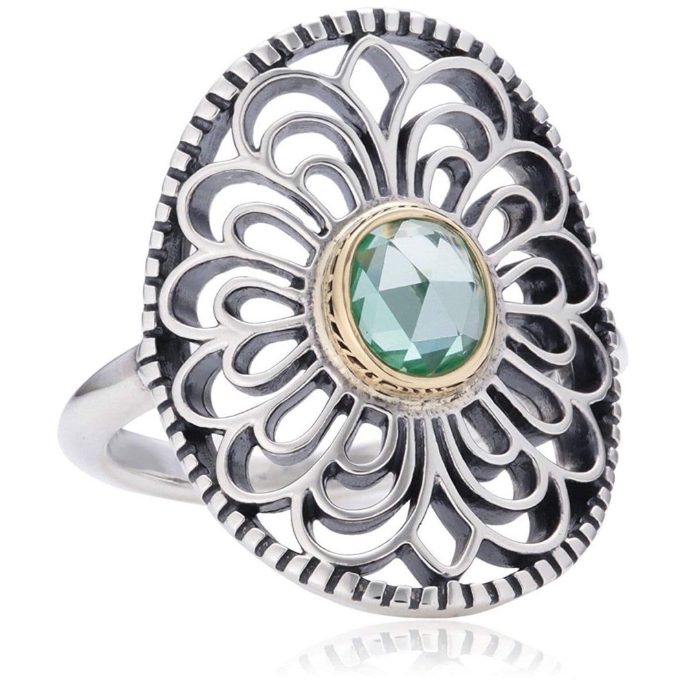 Pandora Vintage Allure 14K Gold & Green Spinel Ring